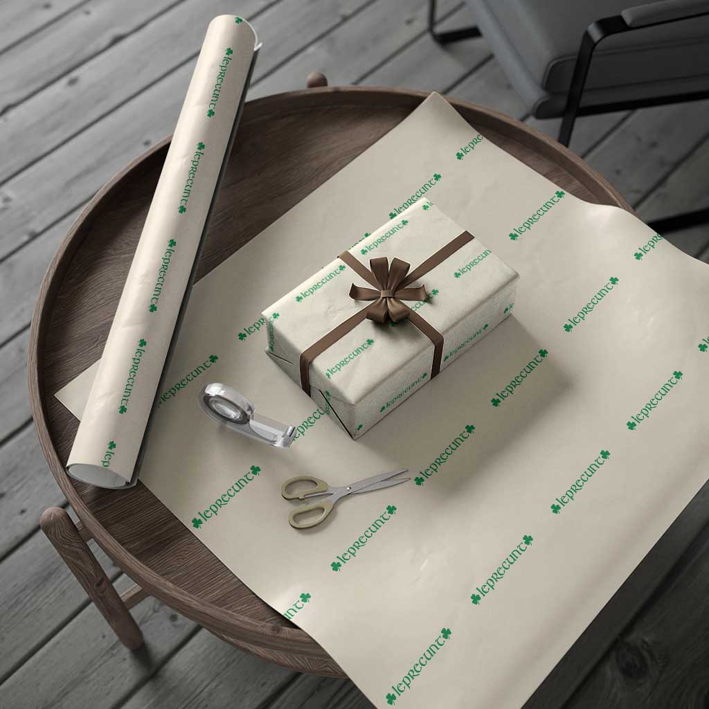 Leprecunt Celtic Style Shamrock Graphic Wrapping Paper Roll Edgy Irish Adult Humor for St Patricks Day TS02 Beige Print Your Wear