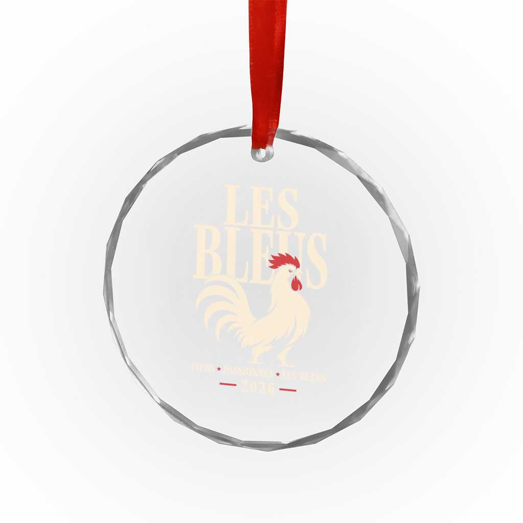 Les Bleus France Soccer Retro Rooster Graphic Crystal Glass Ornament Proud Passionate French Pride Vintage Football Fans Gear TS02 Print Your Wear