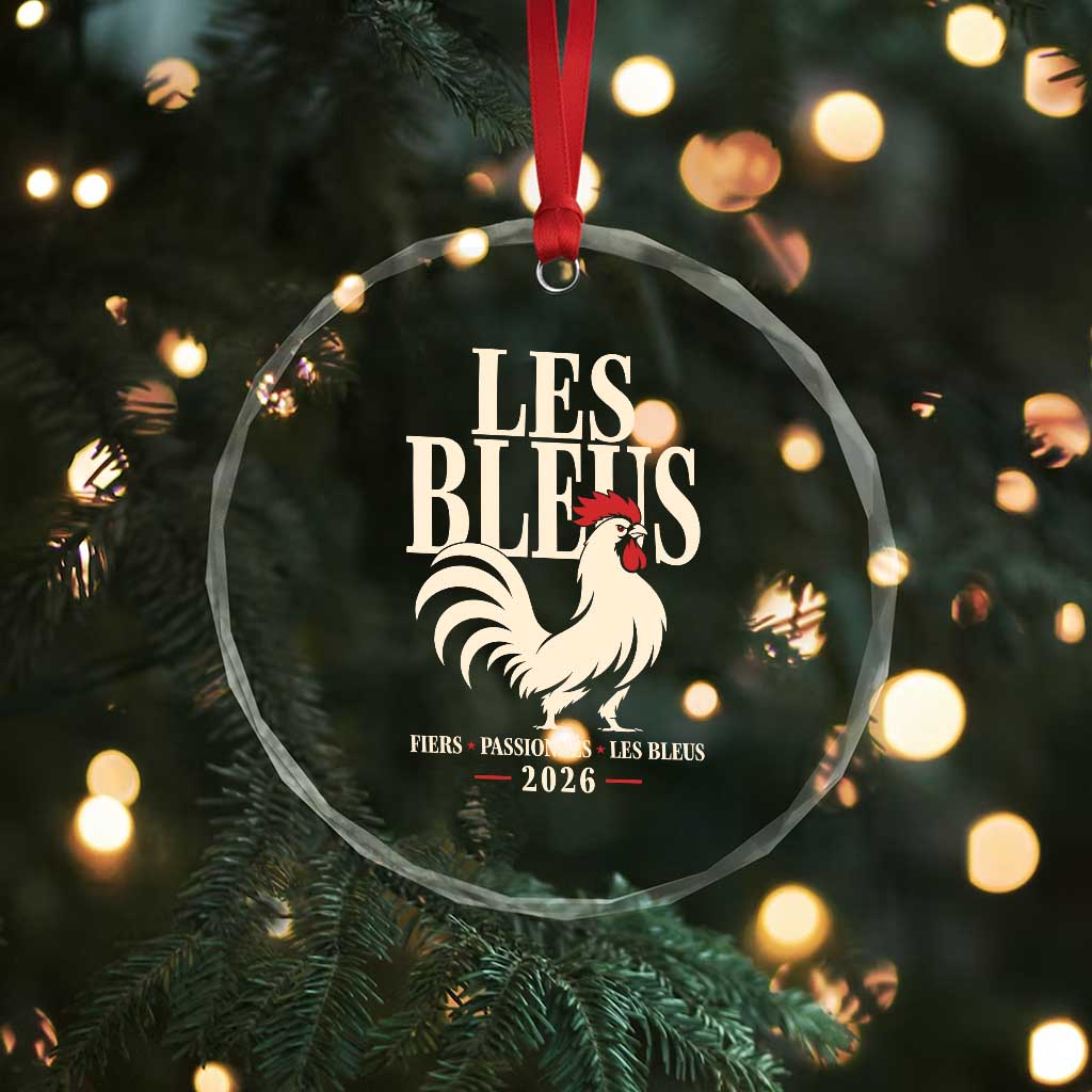 Les Bleus France Soccer Retro Rooster Graphic Crystal Glass Ornament Proud Passionate French Pride Vintage Football Fans Gear TS02 Print Your Wear
