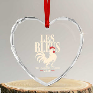 Les Bleus France Soccer Retro Rooster Graphic Heart Crystal Glass Ornament Proud Passionate French Pride Vintage Football Fans Gear TS02 Transparent Glass 3'' Heart Print Your Wear