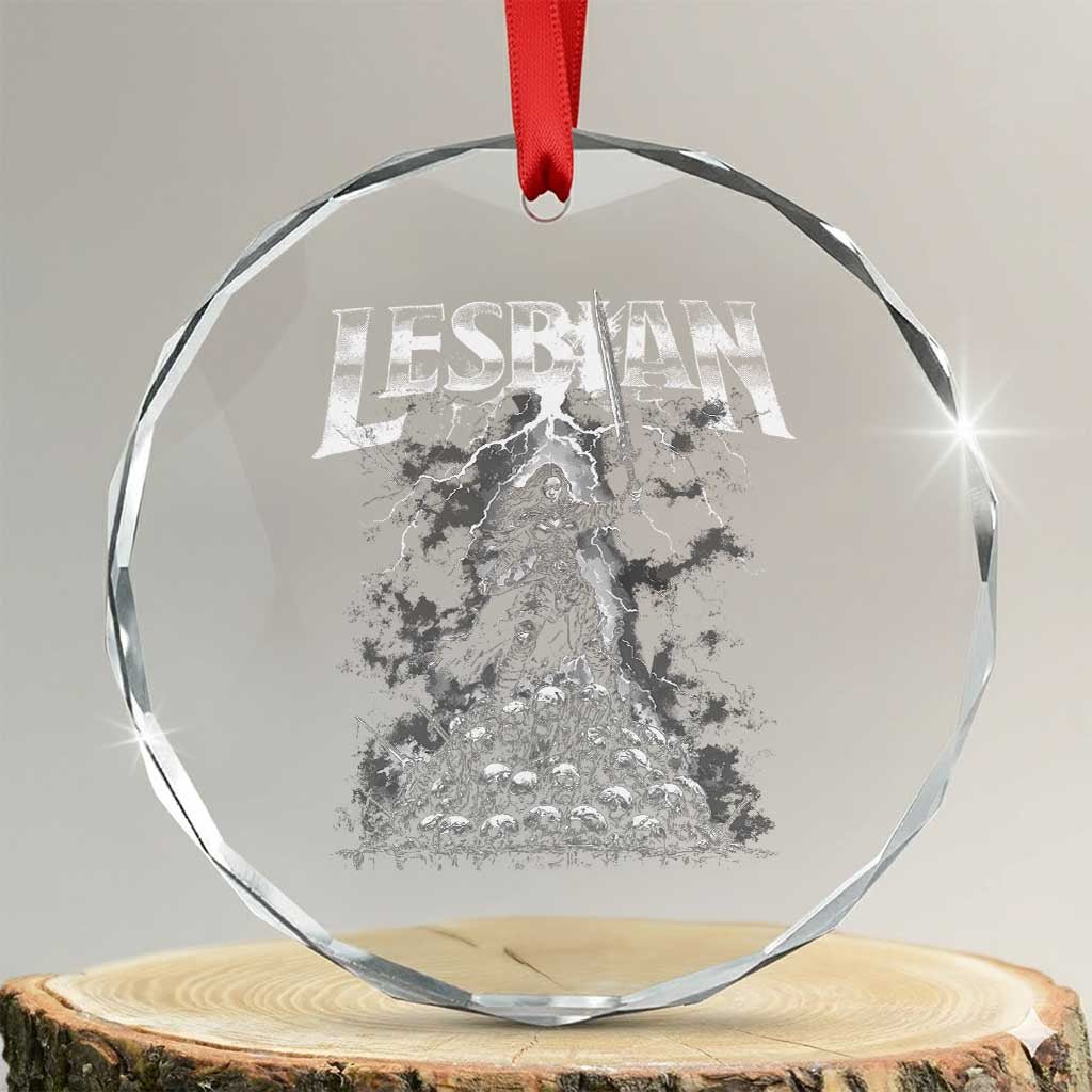 Lesbian Crystal Glass Ornament Funny Meme Dark Fantasy TS10 Transparent Glass 3'' Circle Print Your Wear