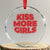 Lesbian Crystal Glass Ornament Kiss More Girls Funny Pride Month TS10 Transparent Glass 3'' Circle Print Your Wear