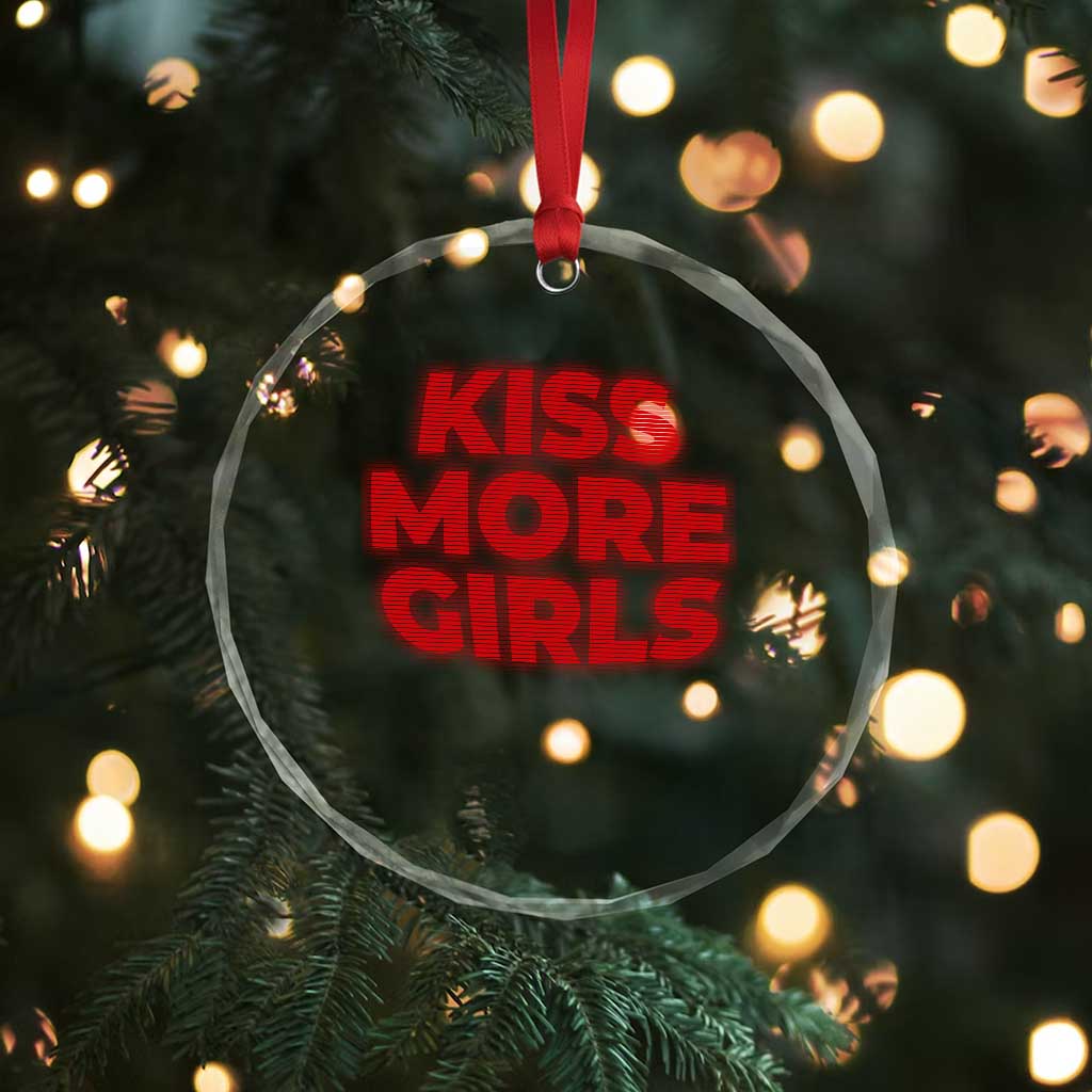 Lesbian Crystal Glass Ornament Kiss More Girls Funny Pride Month TS10 Print Your Wear