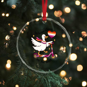 Lesbian Goose On The Loose Crystal Glass Ornament Funny LGBTQ Animal Pride Gift TS12 Print Your Wear