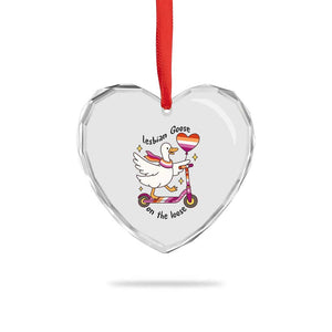 Lesbian Goose On The Loose Heart Crystal Glass Ornament Funny LGBTQ Animal Pride Gift TS12 Print Your Wear