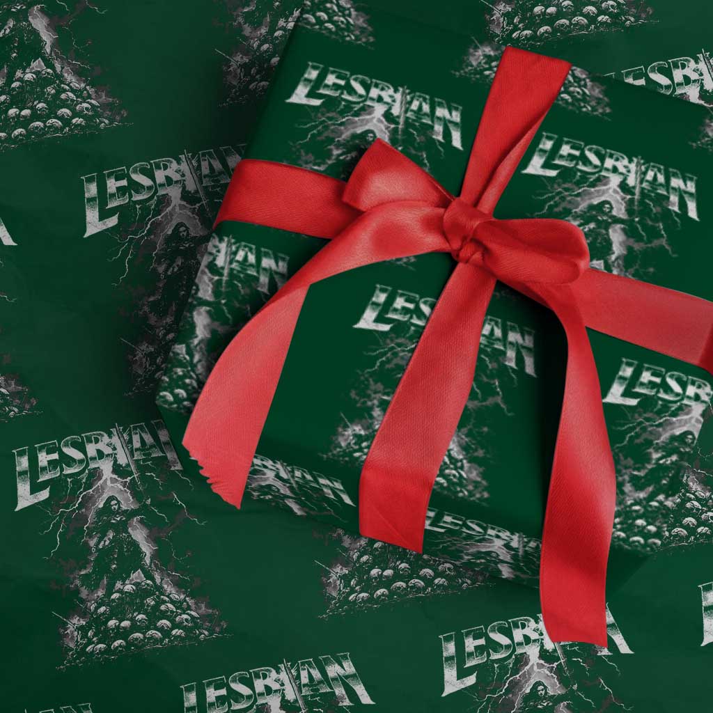 Lesbian Wrapping Paper Roll Funny Meme Dark Fantasy TS10 Green Print Your Wear