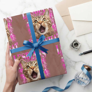 Lesbians Eat What Wrapping Paper Roll Funny Cat Gay Pride LGBTQ Pun TS10 Mocha Print Your Wear