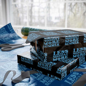 Less Monday More Summer Wrapping Paper Roll Retro Beach Seashell Graphic