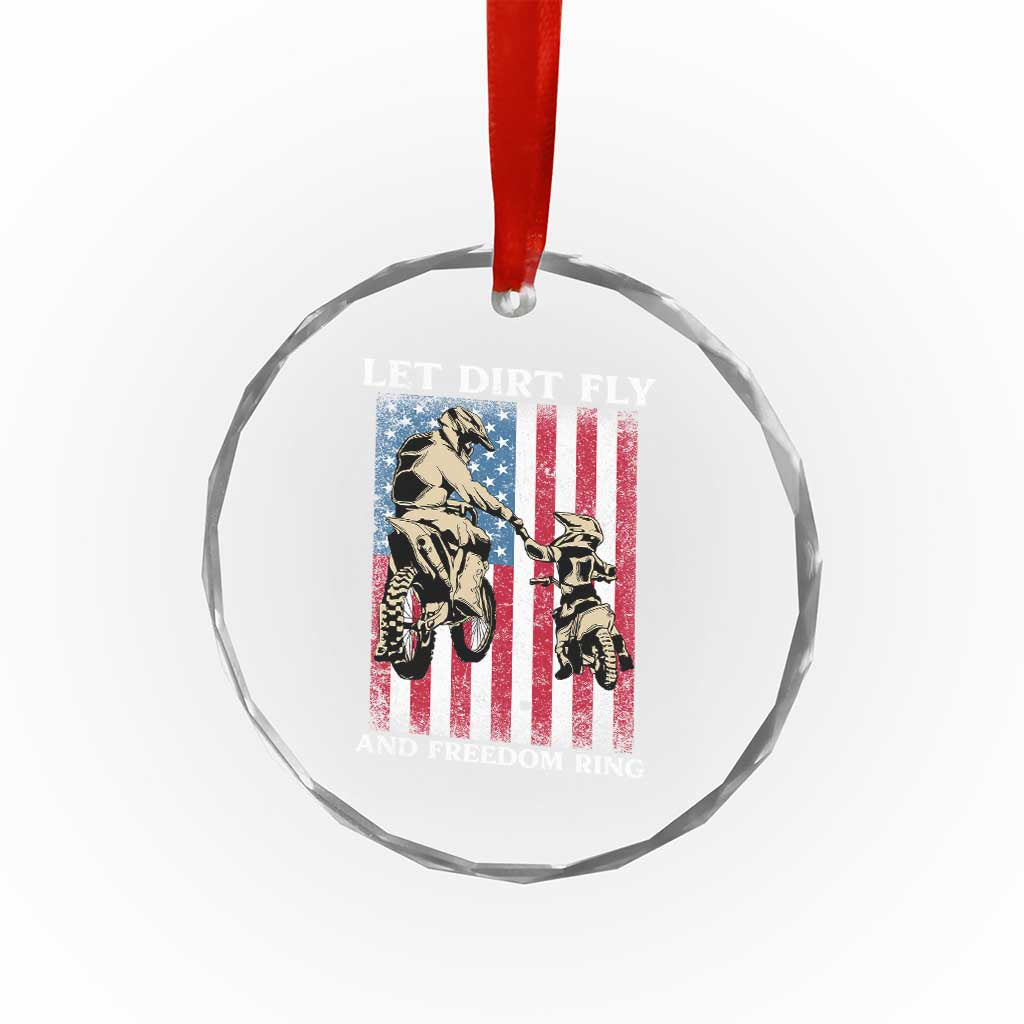 Let Dirt Fly And Freedom Ring Crystal Glass Ornament 4th of July Dirt Bike American Flag TS14 Print Your Wear