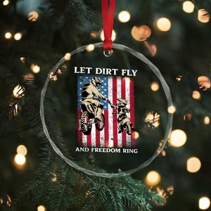Let Dirt Fly And Freedom Ring Crystal Glass Ornament 4th of July Dirt Bike American Flag TS14 Print Your Wear