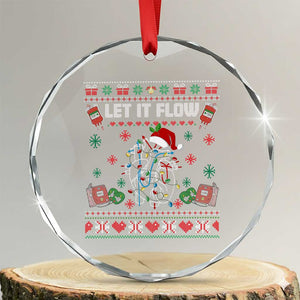 Let It Flow Christmas Crystal Glass Ornament Anatomy Heart Cardiac Nurse Santa Xmas TS14 Transparent Glass 3'' Circle Print Your Wear