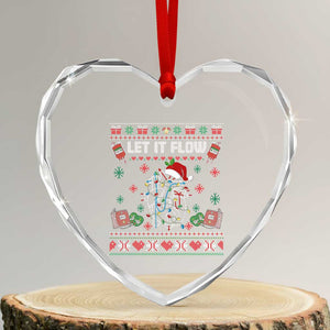 Let It Flow Christmas Heart Crystal Glass Ornament Anatomy Heart Cardiac Nurse Santa Xmas TS14 Transparent Glass 3'' Heart Print Your Wear