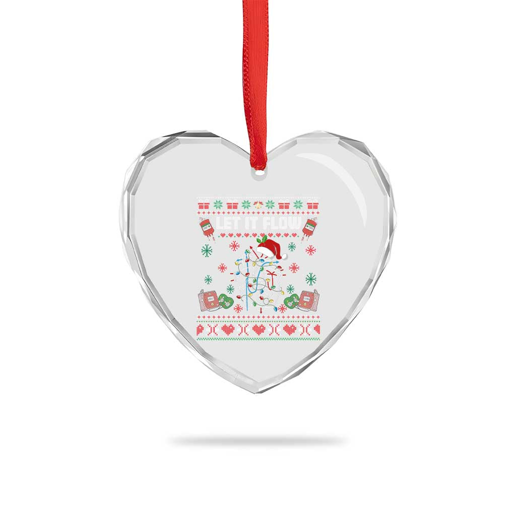 Let It Flow Christmas Heart Crystal Glass Ornament Anatomy Heart Cardiac Nurse Santa Xmas TS14 Print Your Wear