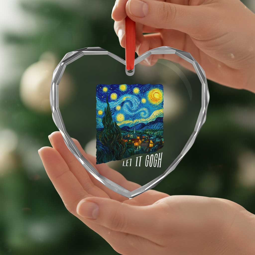Let It Gogh Funny Vincent Van Gogh Heart Crystal Glass Ornament Starry Night Design Art Lover TS11 Print Your Wear