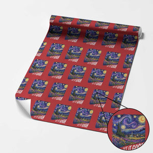 Let it Gogh Funny Vincent Van Gogh Starry Night Wrapping Paper Roll