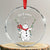 Let It Snow Cute Snowman Xmas Crystal Glass Ornament TS09 Transparent Glass 3'' Circle Print Your Wear