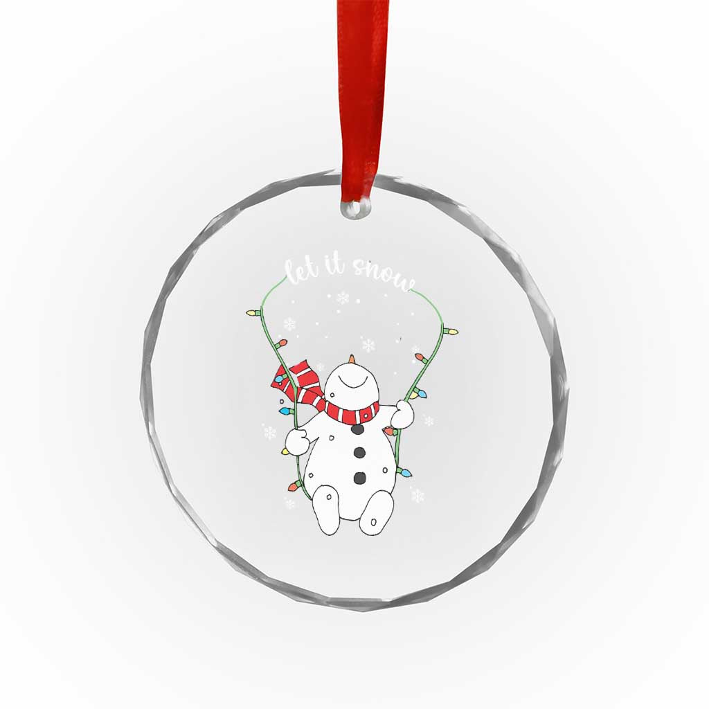 Let It Snow Cute Snowman Xmas Crystal Glass Ornament TS09 Print Your Wear