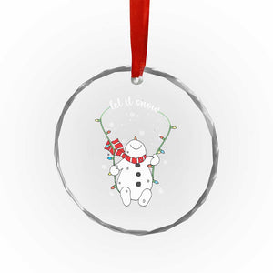 Let It Snow Cute Snowman Xmas Crystal Glass Ornament TS09 Print Your Wear