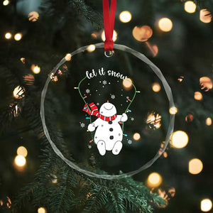 Let It Snow Cute Snowman Xmas Crystal Glass Ornament TS09 Print Your Wear
