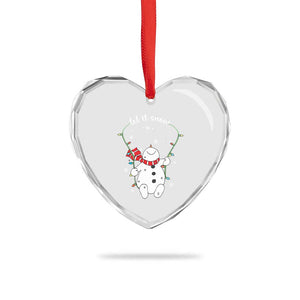 Let It Snow Cute Snowman Xmas Heart Crystal Glass Ornament TS09 Print Your Wear