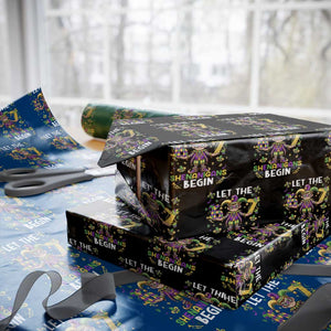 Let The 67 Shenanigans Begin Wrapping Paper Roll Six Seven Meme Mardi Gras TS12 Black Print Your Wear