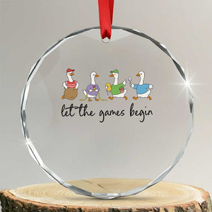 Let the Games Begin Cute Geese Crystal Glass Ornament Field Day Whimsical School Sports TS02 Transparent Glass 3'' Circle Print Your Wear