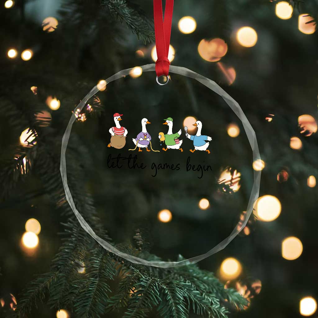 Let the Games Begin Cute Geese Crystal Glass Ornament Field Day Whimsical School Sports TS02 Print Your Wear