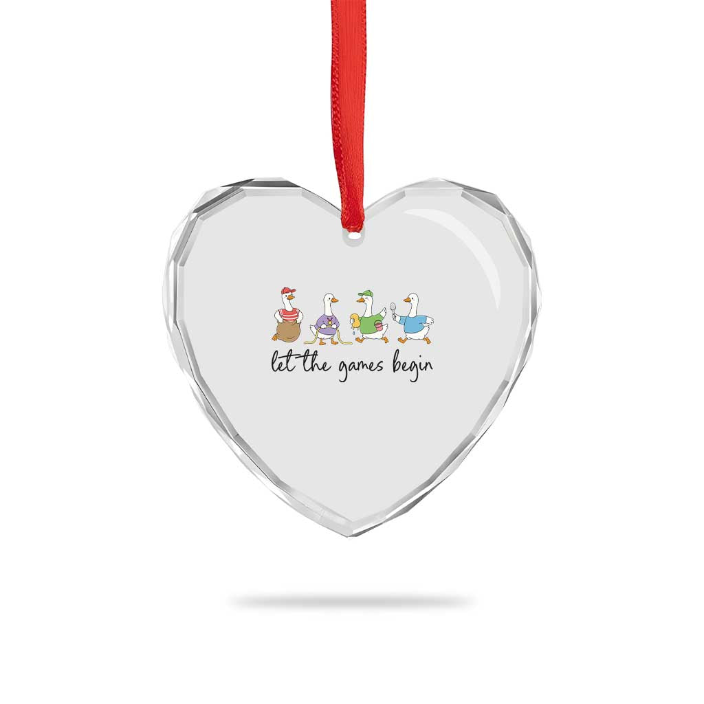 Let the Games Begin Cute Geese Heart Crystal Glass Ornament Field Day Whimsical School Sports TS02 Print Your Wear
