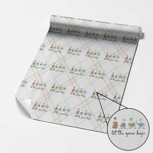Let the Games Begin Cute Geese Wrapping Paper Roll Field Day Whimsical School Sports TS02 Christmas Plaid Print Your Wear