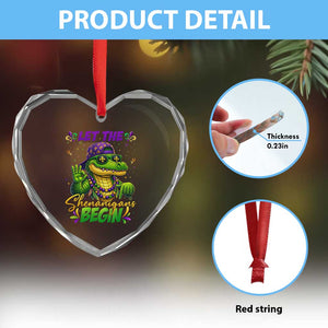 Let The Shenanigans Begin Mardi Gras 67 Meme Heart Crystal Glass Ornament Funny Alligator Mardigator Six Seven TS11 Print Your Wear