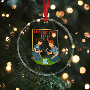 Let’s Destroy ICE Crystal Glass Ornament Retro Parody Protest with Satirical Childhood Graphic TS02 Print Your Wear