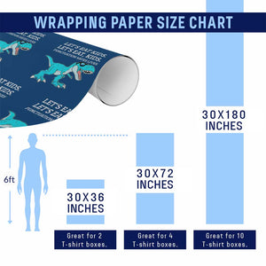 Lets Eat Kids Punctuation Saves Lives Wrapping Paper Roll Dinosaur Funny Grammar TS12 Print Your Wear