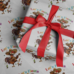 Lets Fiesta Cinco de May Wrapping Paper Roll Funny Chicken Playing Guitar TS12 White Print Your Wear