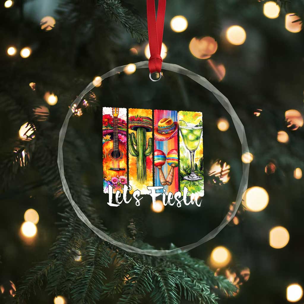 Lets Fiesta Crystal Glass Ornament Funny Cinco De Mayo Party Celebration TS12 Print Your Wear