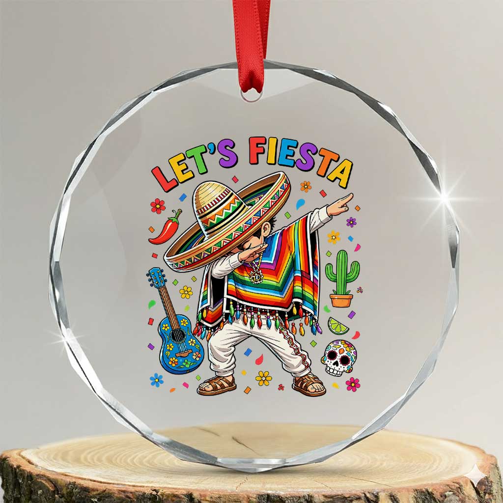 Lets Fiesta Crystal Glass Ornament Funny Dabbing Boy Cinco De Mayo Fiesta TS14 Transparent Glass 3'' Circle Print Your Wear