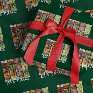 Lets Fiesta Wrapping Paper Roll Funny Cinco De Mayo Party Celebration TS12 Green Print Your Wear