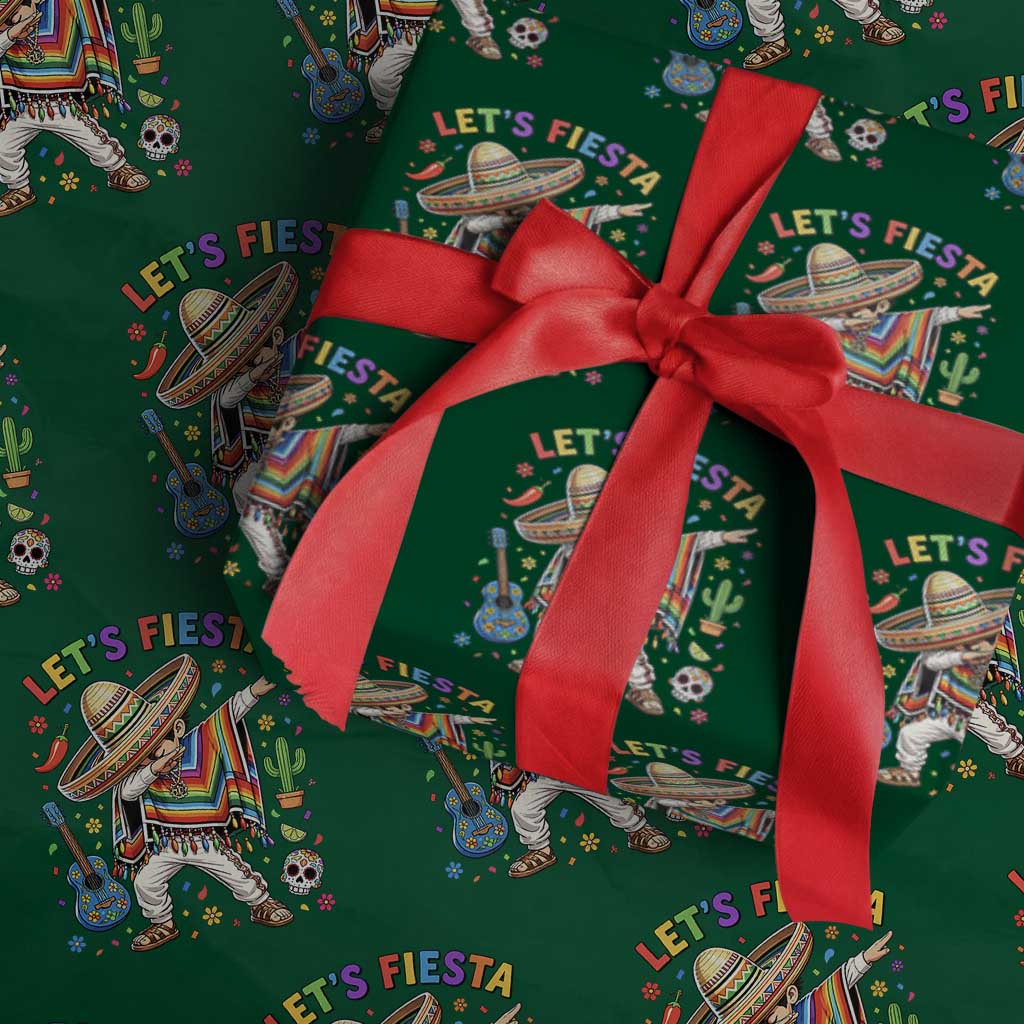 Lets Fiesta Wrapping Paper Roll Funny Dabbing Boy Cinco De Mayo Fiesta TS14 Green Print Your Wear