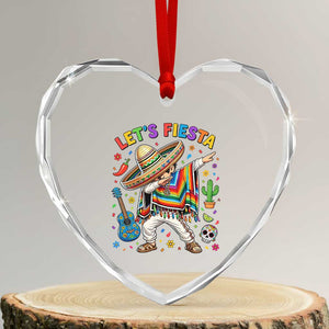 Lets Fiesta Heart Crystal Glass Ornament Funny Dabbing Boy Cinco De Mayo Fiesta TS14 Transparent Glass 3'' Heart Print Your Wear