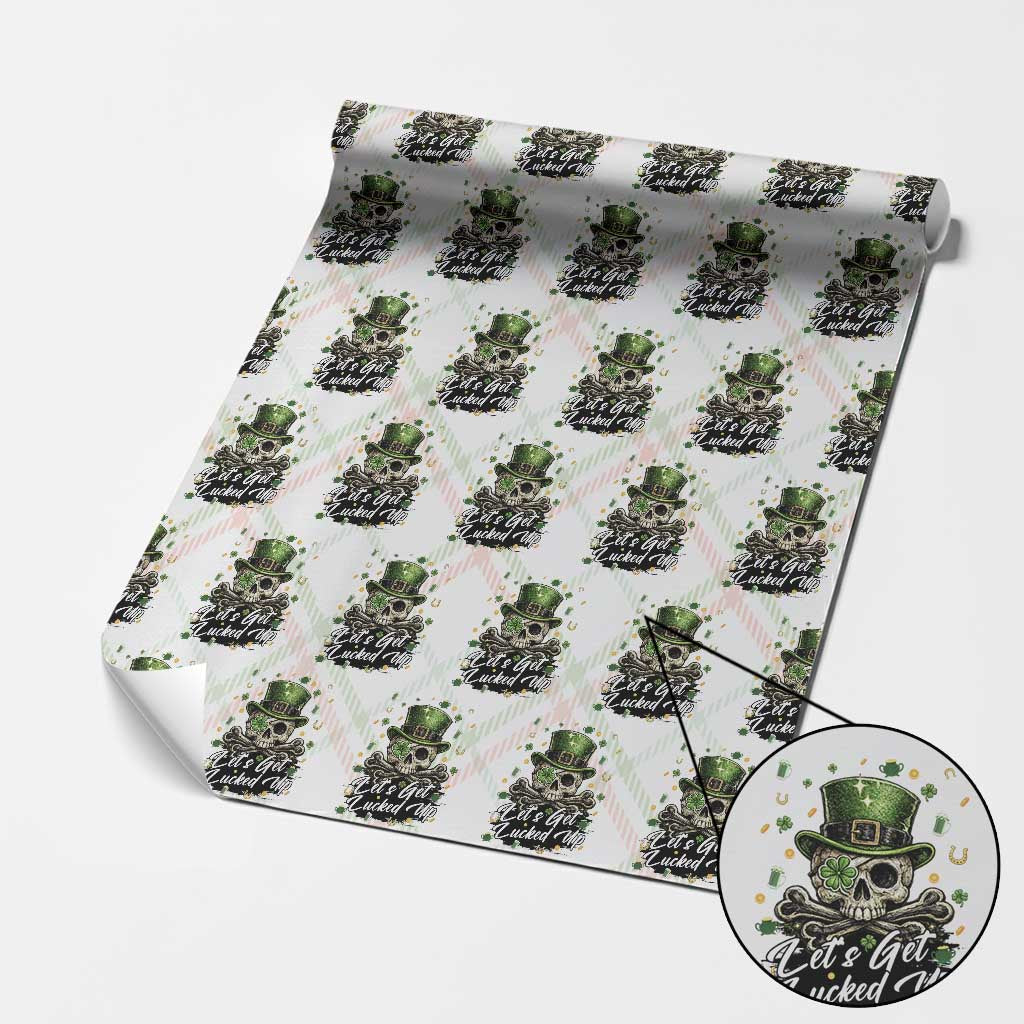 Lets Get Lucked Up Wrapping Paper Roll Lucky Skeleton St Patricks Day TS12 Christmas Plaid Print Your Wear