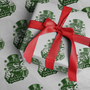 Lets Get Lucked Up Wrapping Paper Roll St Patricks Day Party Humor TS12 White Print Your Wear