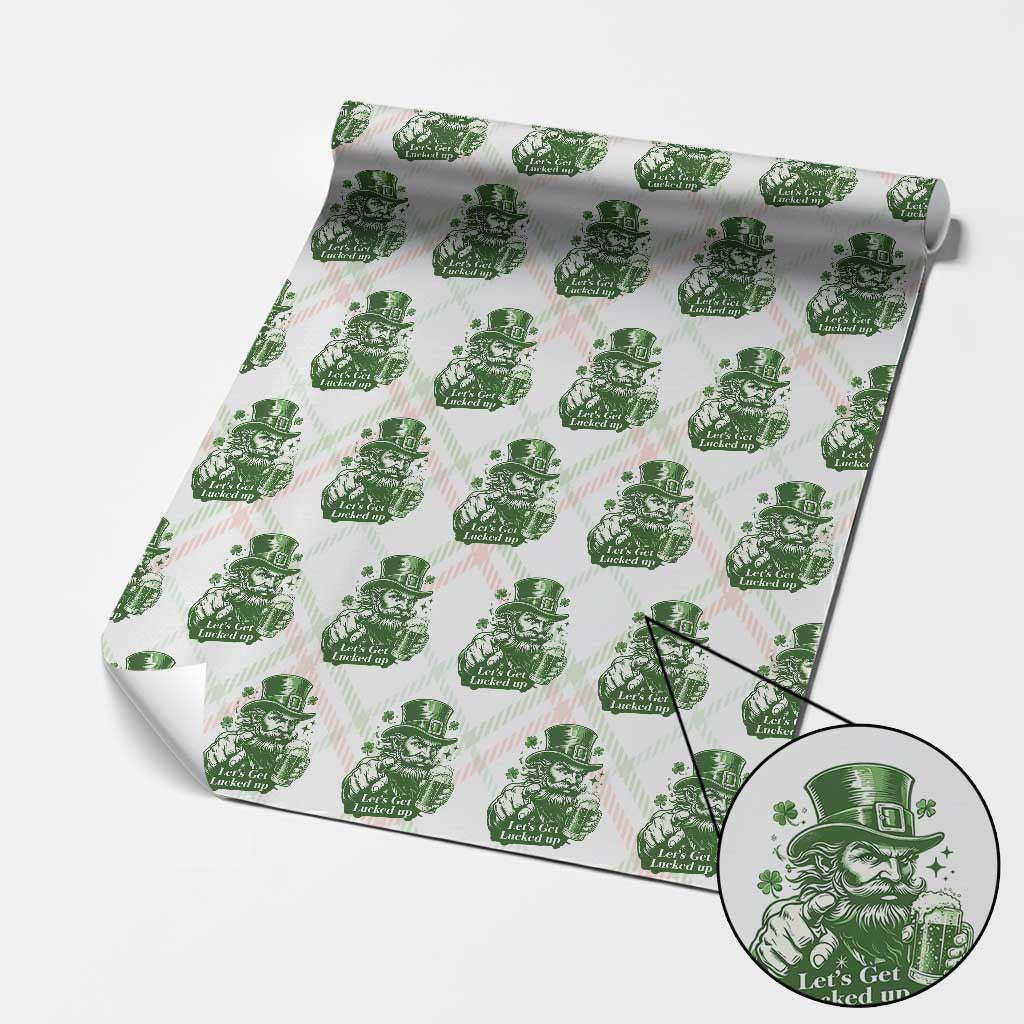 Lets Get Lucked Up Wrapping Paper Roll St Patricks Day Party Humor TS12 Christmas Plaid Print Your Wear