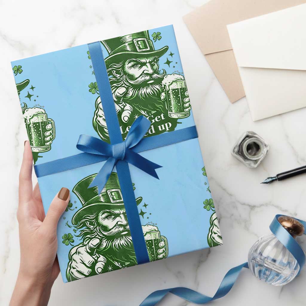 Lets Get Lucked Up Wrapping Paper Roll St Patricks Day Party Humor TS12 Light Blue Print Your Wear