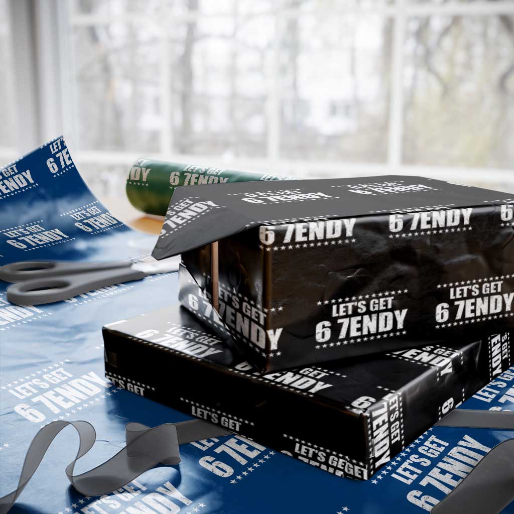 Lets Get Sendy 67 Six Seven Meme Alpha Slang Star Wrapping Paper Roll TS11 Black Print Your Wear