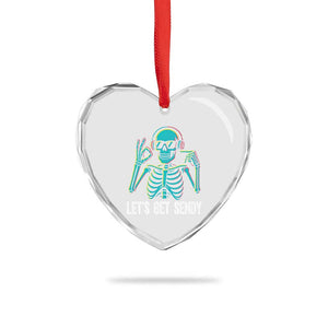 Lets Get Sendy Skeleton Heart Crystal Glass Ornament Full Send Vibes Glowcore TS02 Print Your Wear