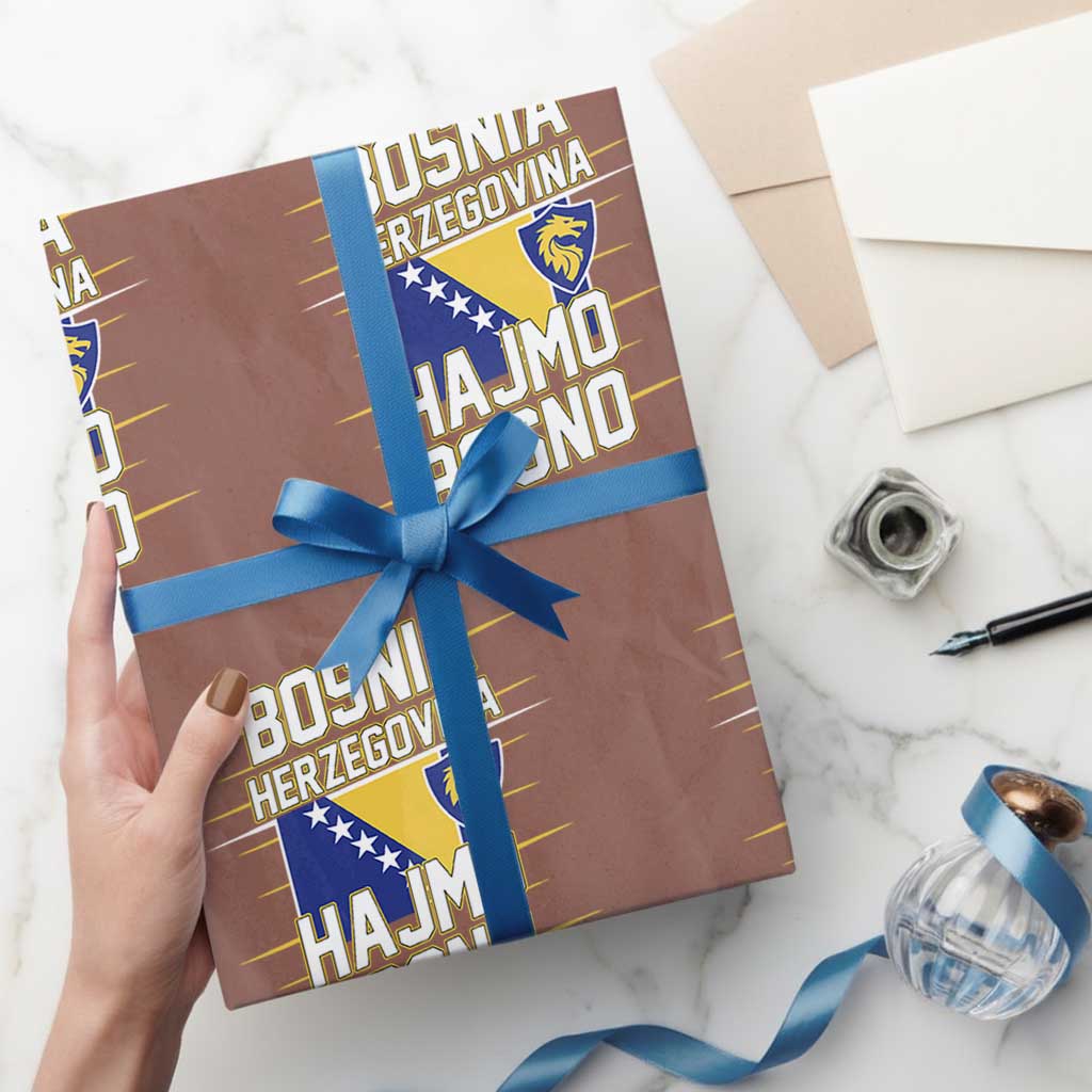 Lets Go Bosnia Herzegovina Hajmo Bosno Dragon Shield Wrapping Paper Roll Soccer Team Pride Football Fan Heritage