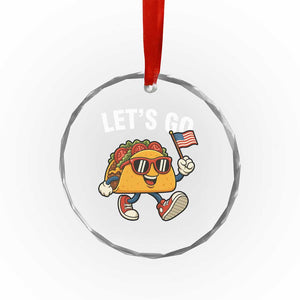 Lets Go Taco Patriotic Crystal Glass Ornament Funny 4th of July Food Humor TS02 Print Your Wear