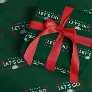 Let's Go Taco Wrapping Paper Roll Tacos for President Political Satire TS02 Green Print Your Wear