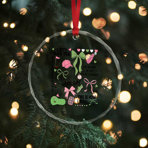 Lets Par-tee Coquette Golf Bows Crystal Glass Ornament Pink and Green Gear Girls Game Day Golfing Tradition TS02 Print Your Wear