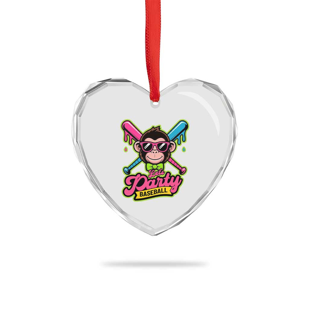 Lets Party Baseball Monkey Game Day Heart Crystal Glass Ornament Neon Dripping Bats Funny Baseball Fan Party Ball TS02 Print Your Wear