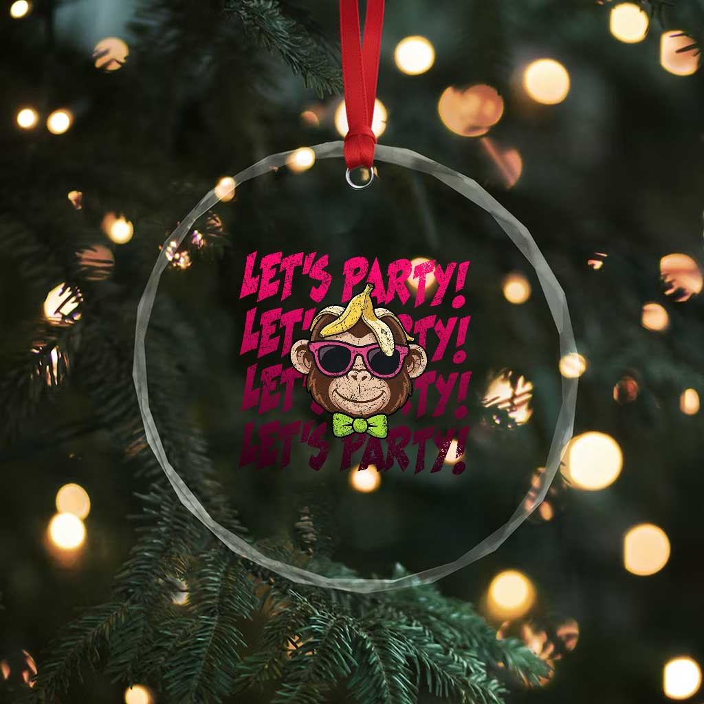 Lets Party Monkey Baseball Crystal Glass Ornament Funny Ball Party Game Day Fans TS02 Print Your Wear